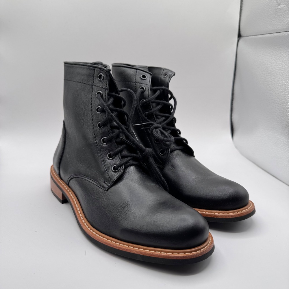 Nisolo All Weather Amalia Boot Black Leather Lace Up Ankle Boots Women 11 New